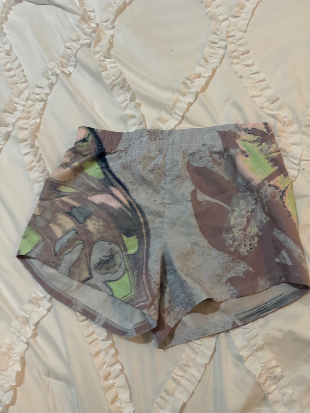 adidas Women's Athletic Shorts in Gray, Pink & Lime